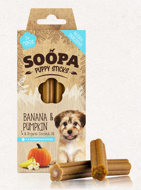 SOOPA Puppy Sticks - banánnal és sütőtökkel 100 g